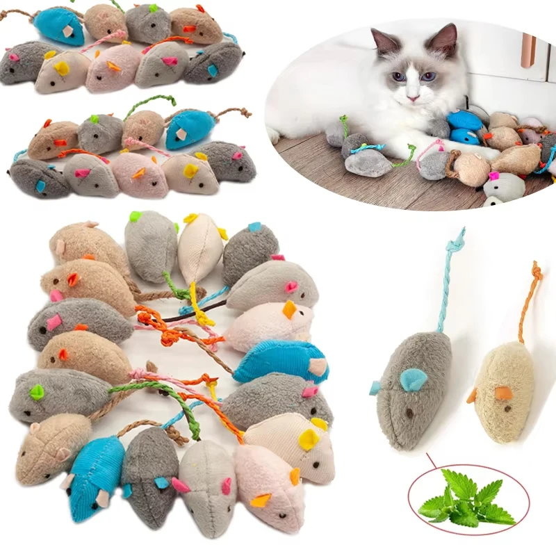 Catnip Interactive Plush Mouse - 5pcs Rammelaar Kat Muis Speelgoed Ook