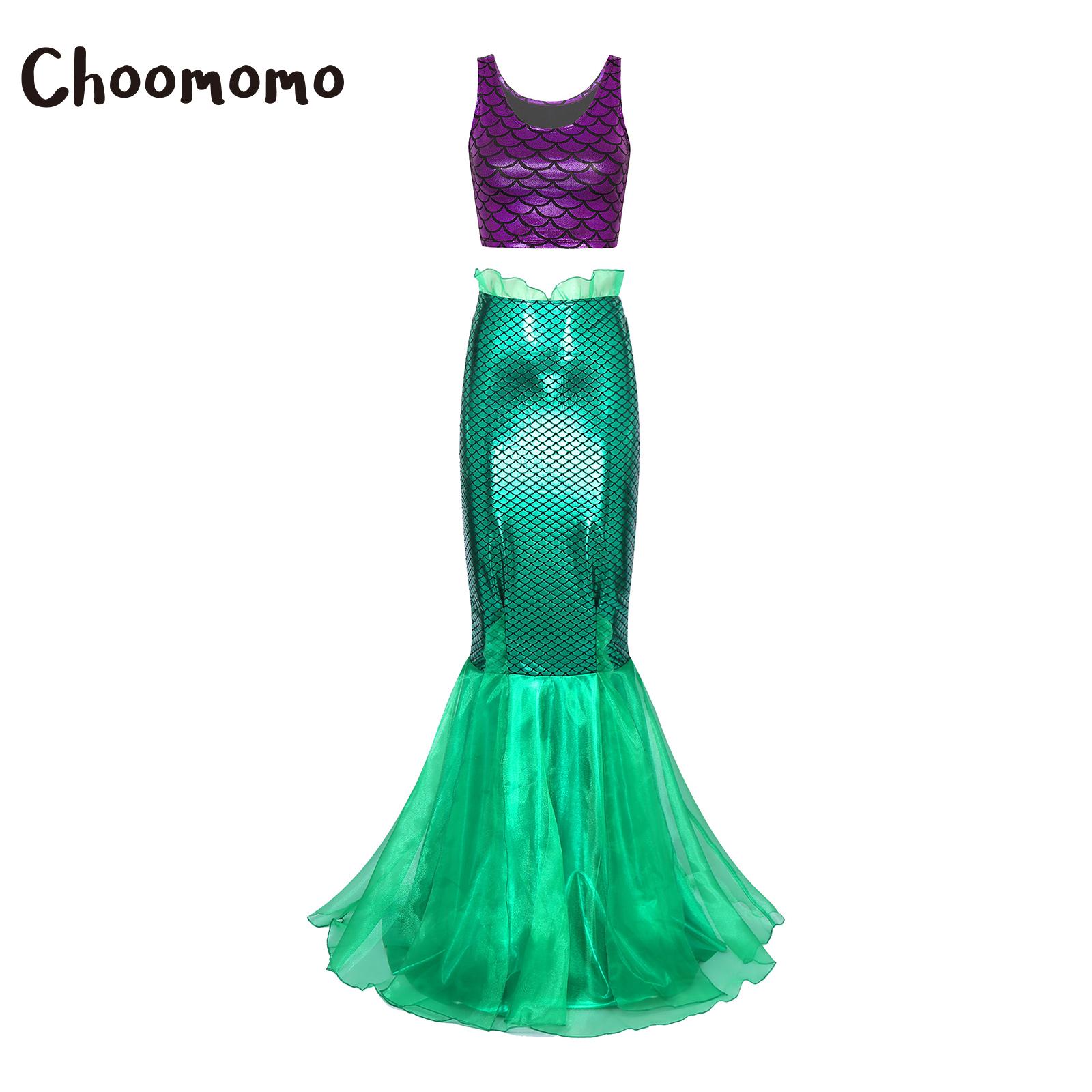 Aquarium - Vrouwen Halloween Zeemeermin Cosplay Kostuum Metallic
