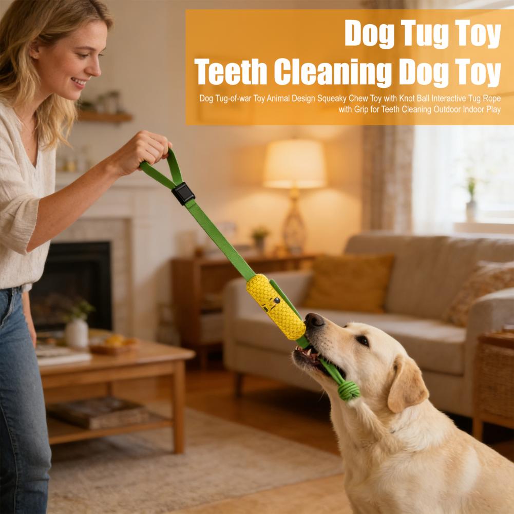 Suction Cup Dog Tug Toy - Haaientouwspeelgoed met zuignap: piepend interactief kauwspeelgoed