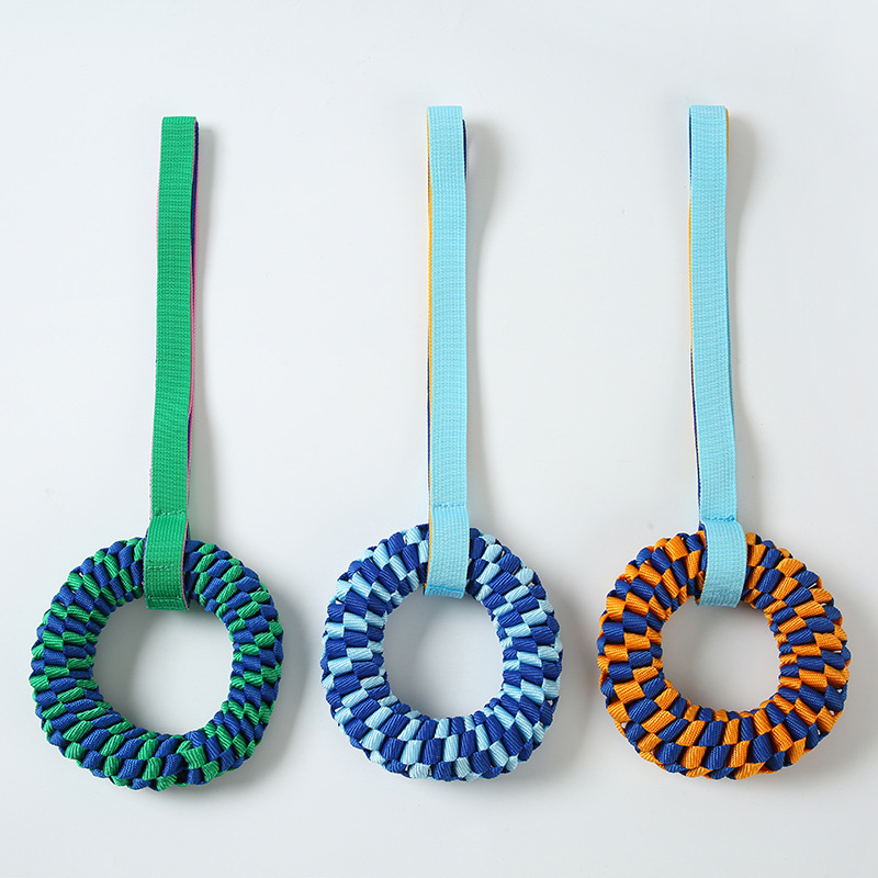 Dog Rope Toy Aggressive Chewers - Onverwoestbaar kauwspeeltje voor honden Donut, geweven
