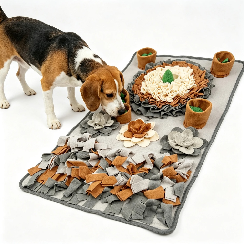 Snuffle Mat For Dogs - Meerlaags voedselverbergingsmat voor huisdieren, zachte polar