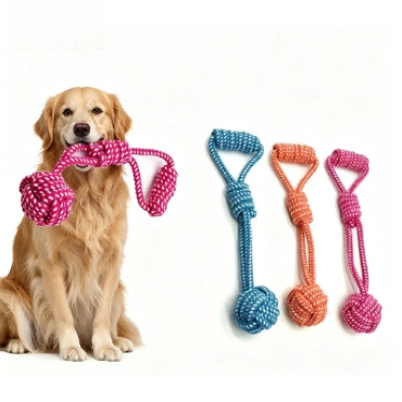 Dog Rope Toy Aggressive Chewers - 1 stuks knoopkauwspeelgoed met tennisballen, interactief