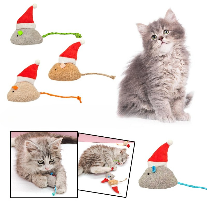 Catnip Interactive Plush Mouse - 5 stks Kat Push Kauwspeeltje Kattenkruid