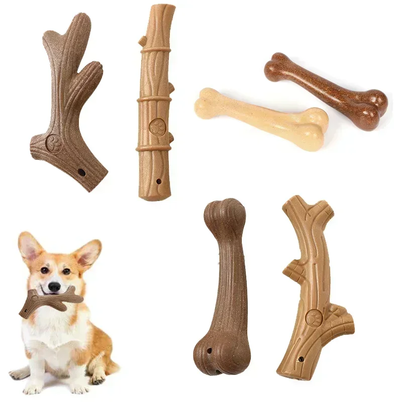 Indestructible Dog Chew Toy - Dennenhout Hertengewei Hond Kauw Speelgoed Voor