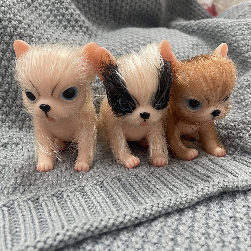 Interactive Squeaky Plush Dog Toy - 5 inch siliconen mini-dieren Chihuahua hondenpoppen,