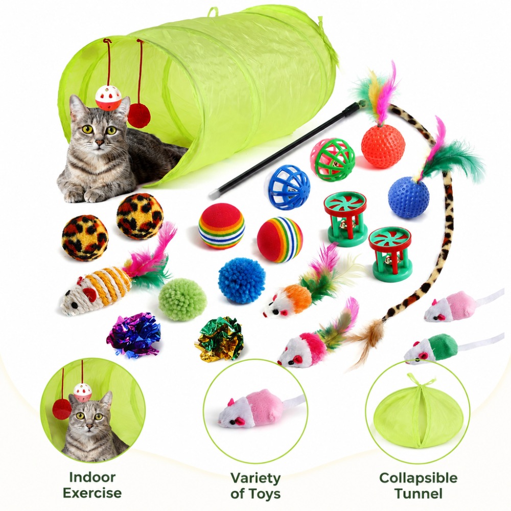 Catnip Interactive Plush Mouse - Kitten Speelgoed Assortiment: Pluizige Stok, Pluche