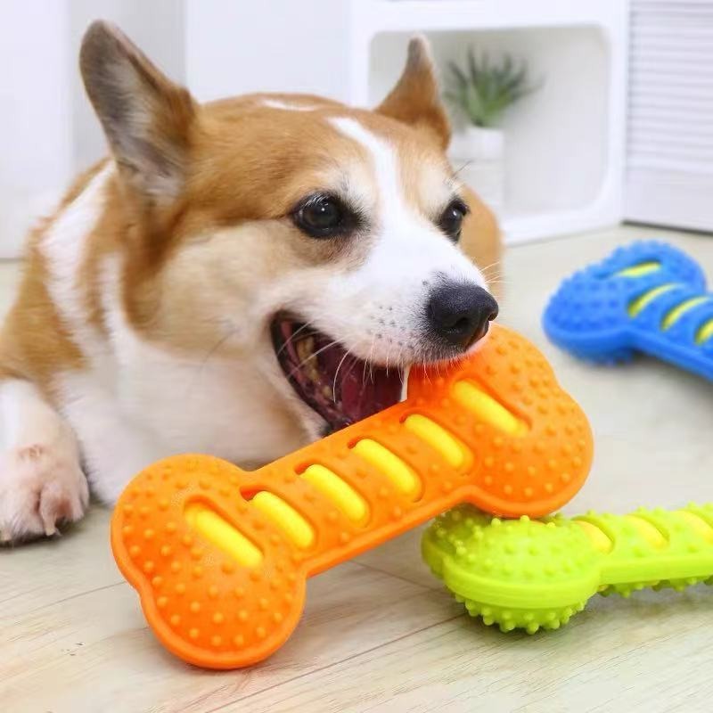 Duurzaam rubberen kauwspeeltje - Teeth Cleaning Dog Chew Bone recensie en prijs